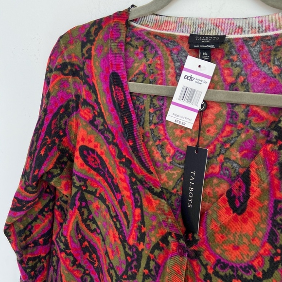 NWT Talbots Petite Merino Wool Cardigan - Picture 3 of 3